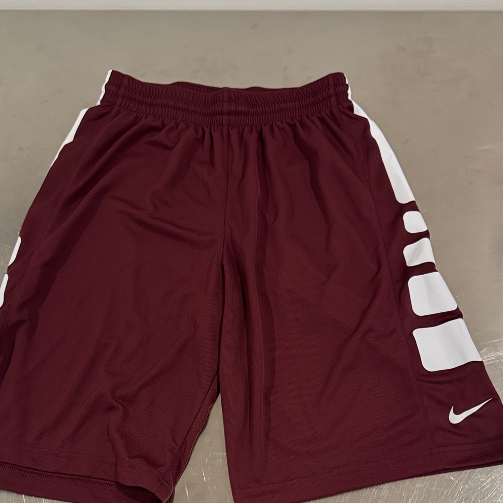 Nike Men's Burgundy and White Athletic Shorts